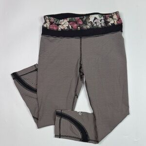 Lululemon Run: Inspire Crop II Leggings Butterfly Striped Print Size 4